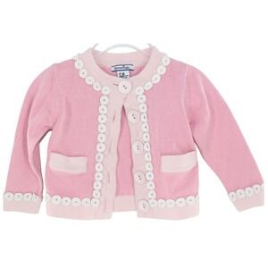 Hartstrings Cardigan Sweater‎ Crochet Trim 2T Pink
